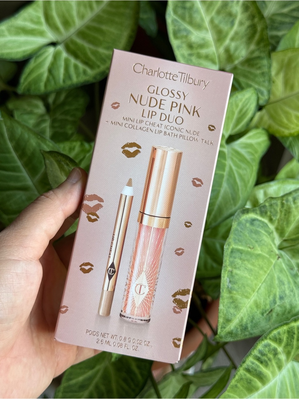 NEW Charlotte Tilbury Glossy Nude Pink Lip Gloss & Lip Liner Set – Mini Size